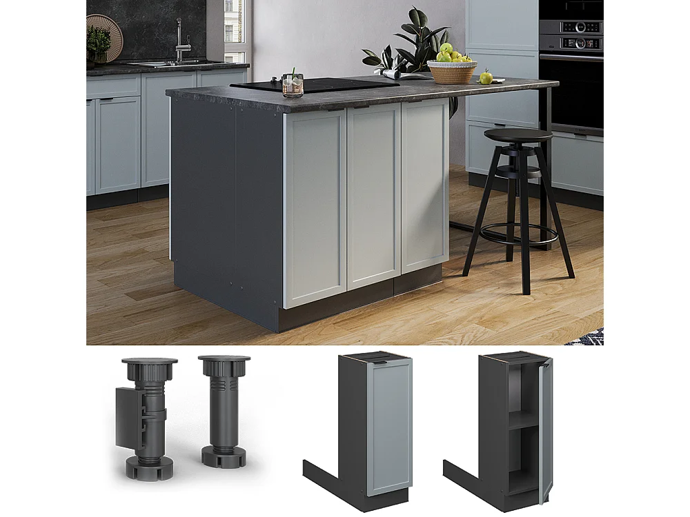 Isola cucina blu-grigio chiaro 30x70x82 fame-line