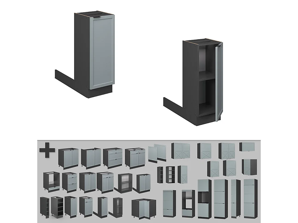 Isola cucina blu-grigio chiaro 30x70x82 fame-line