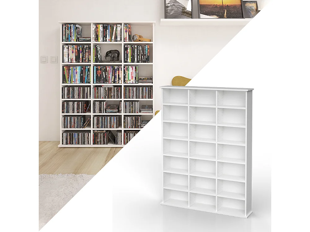 Étagère CD blanc 105.4x19x136 jukebox