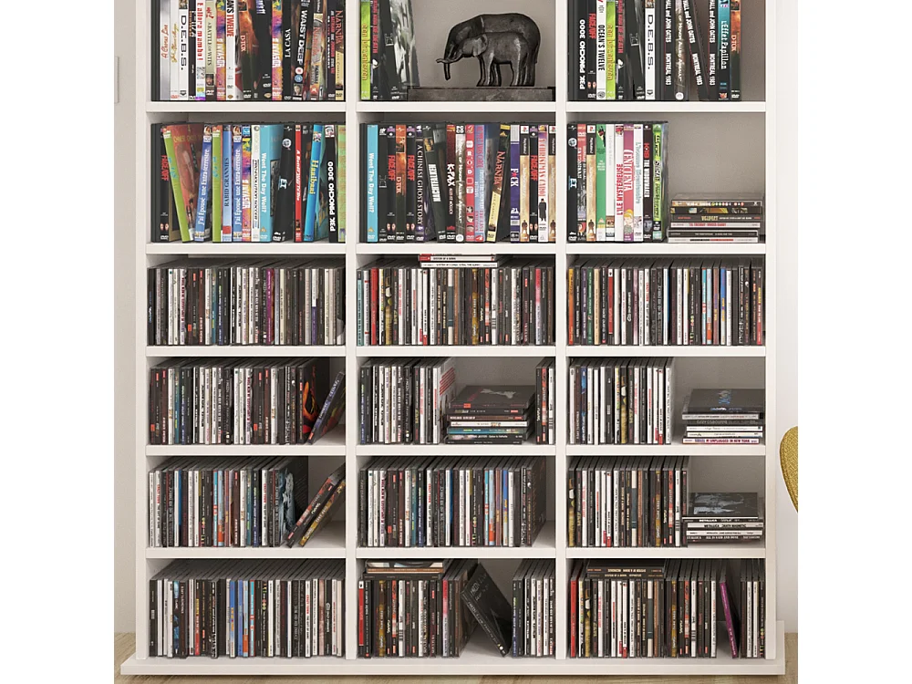 Étagère CD blanc 105.4x19x136 jukebox