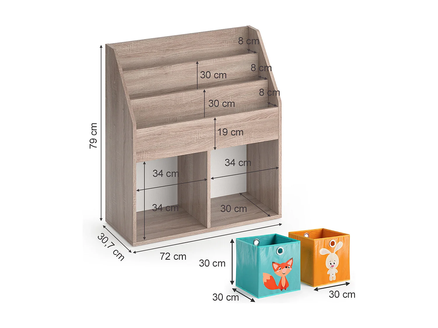 Libreria bambini sonoma 72x30.7x79 luigi