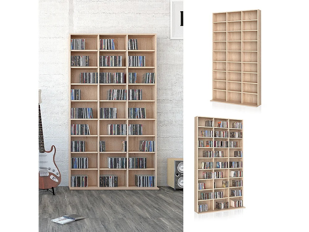 Étagère CD sonoma 102x16x178 jukebox
