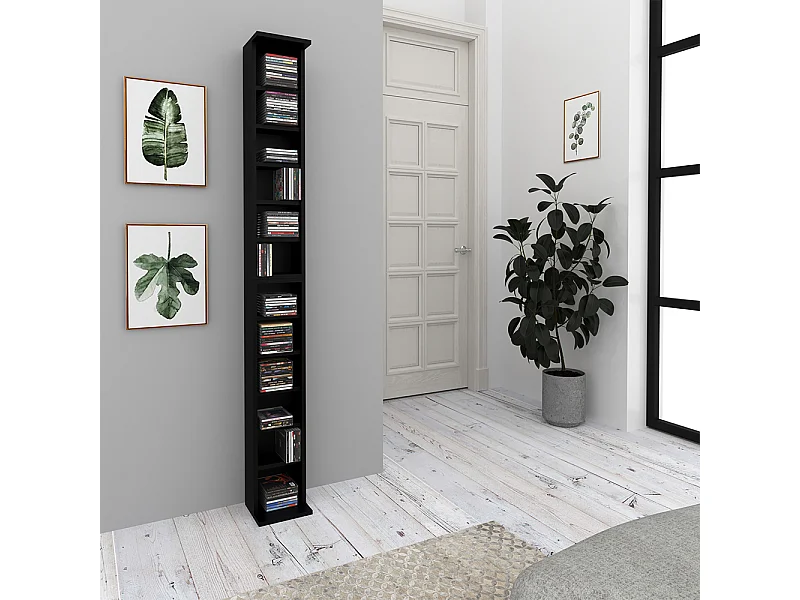 Cd-Regal schwarz 21x20x183.6