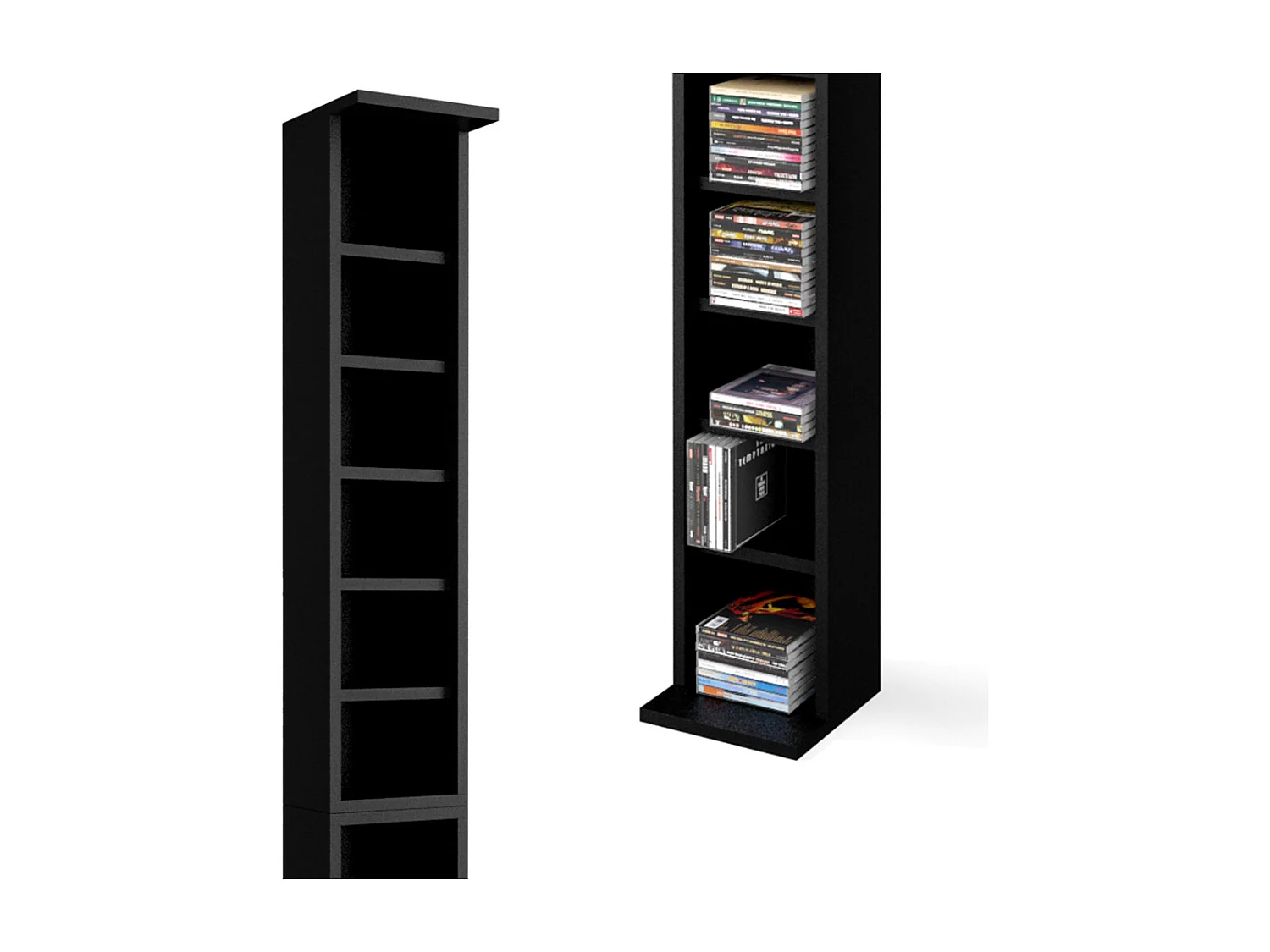 Cd-Regal schwarz 21x20x183.6