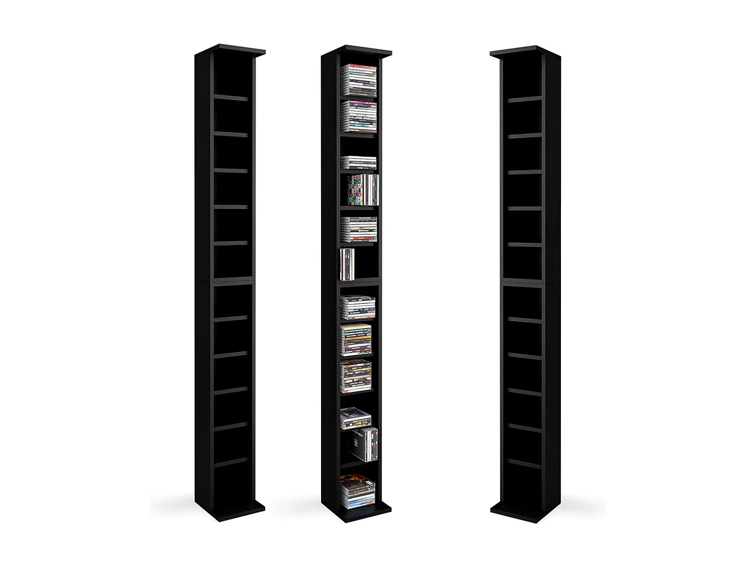 Cd-Regal schwarz 21x20x183.6