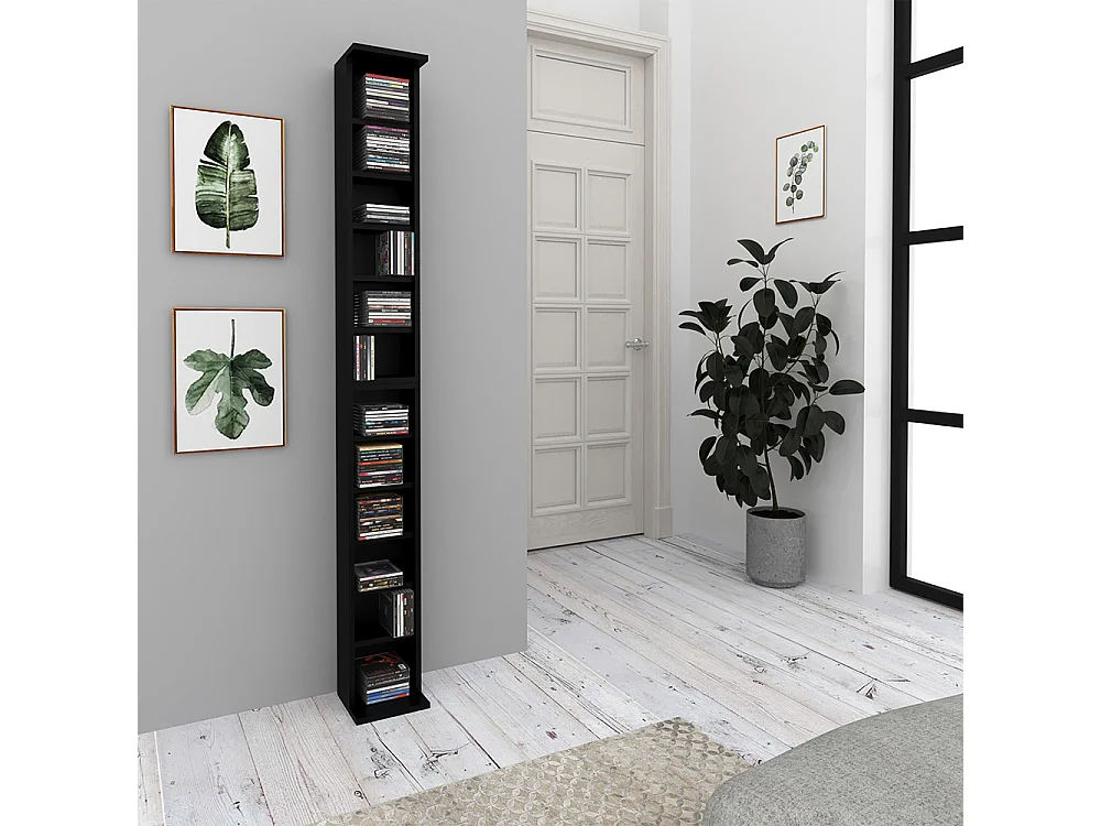 Étagère CD noir 21x20x183.6