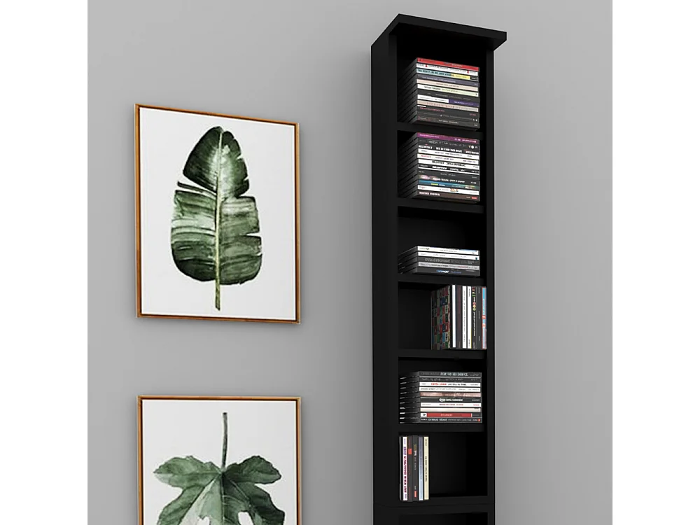 Étagère CD noir 21x20x183.6