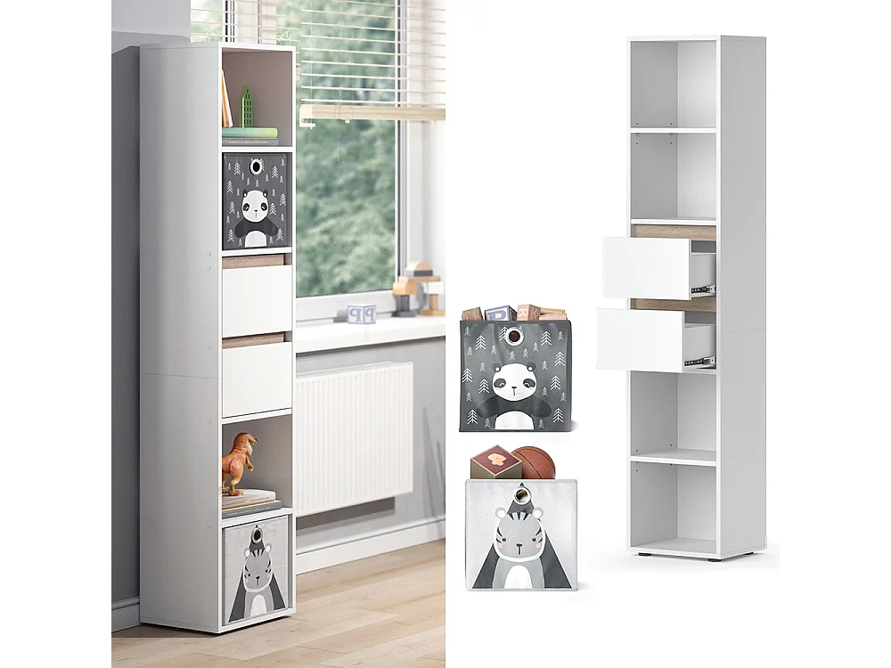 Kinderboekenkast wit 36.2x29.9x171 robert