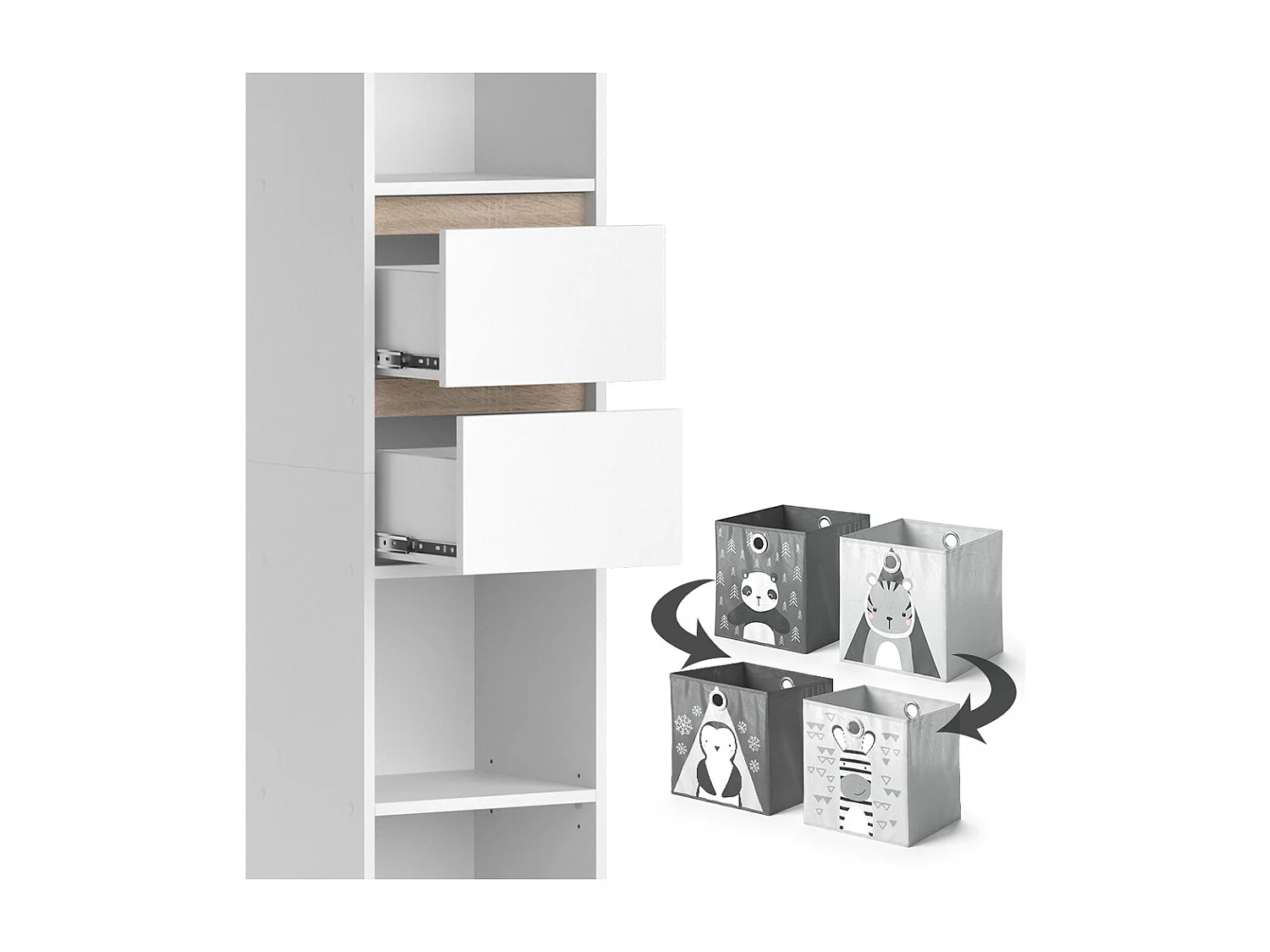 Kinderboekenkast wit 36.2x29.9x171 robert