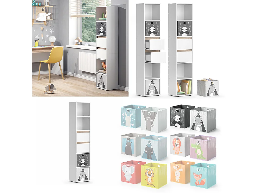 Kinderboekenkast wit 36.2x29.9x171 robert