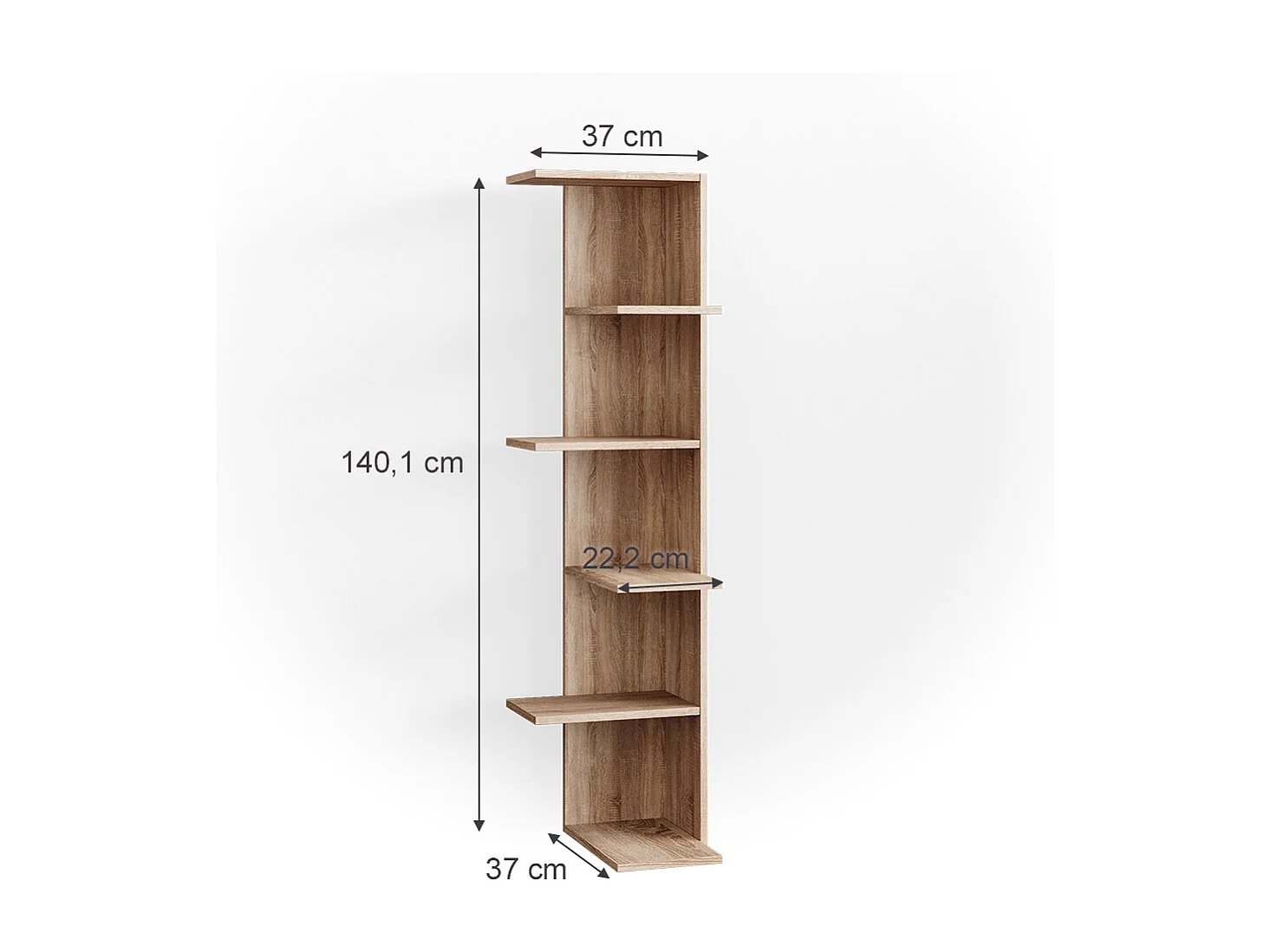 Corner shelf sonoma 37x37x140.1 tera