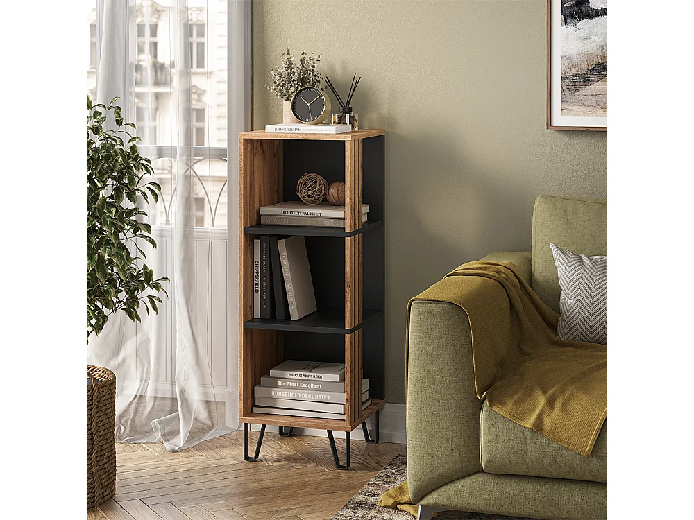 Bücherregal eiche wotan 36x36x100 amber