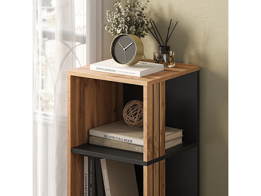 Étagère à livres chêne wotan 36x36x100 amber