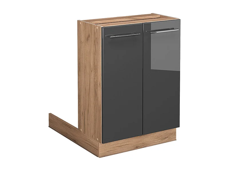 Îlot de cuisine anthracite haute brillance 60x30x82 fame-line