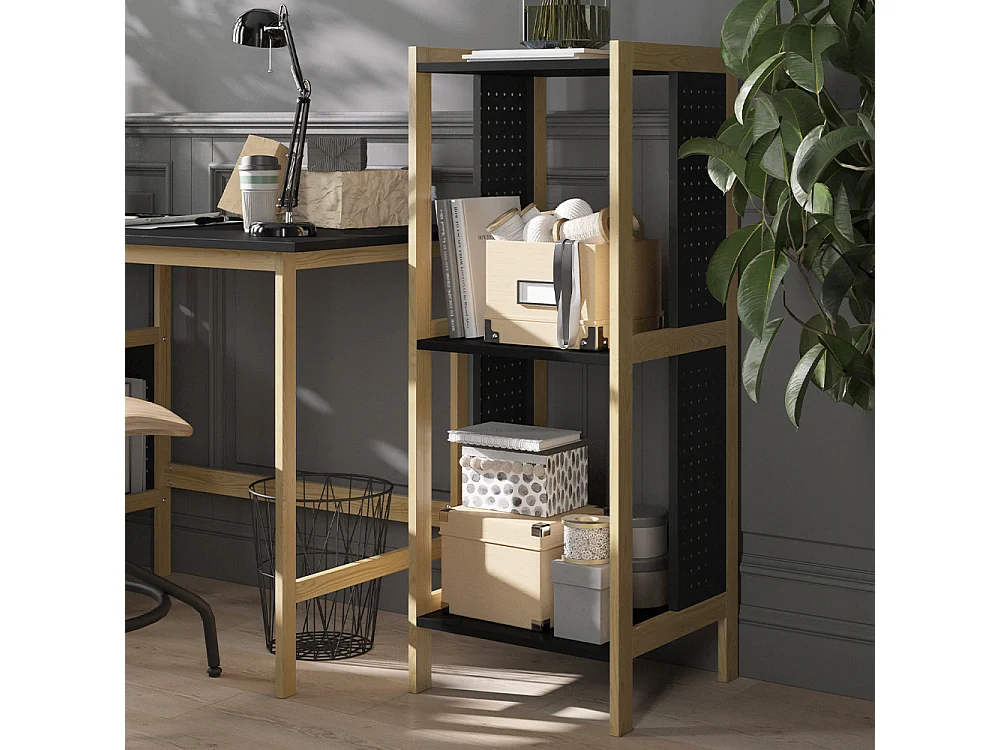 Standregal schwarz 40x40x107 elvia