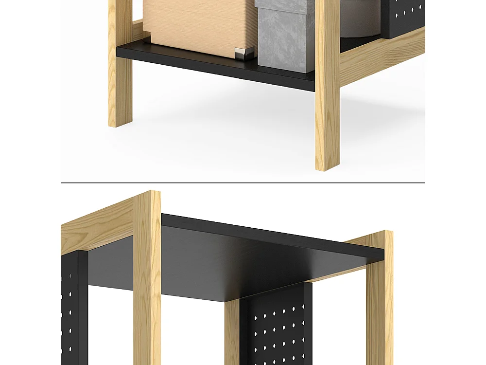 Standregal schwarz 40x40x107 elvia