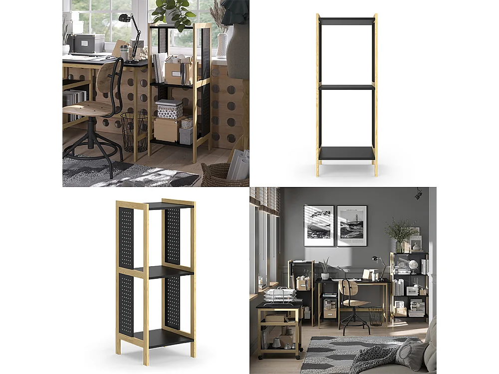 Standregal schwarz 40x40x107 elvia