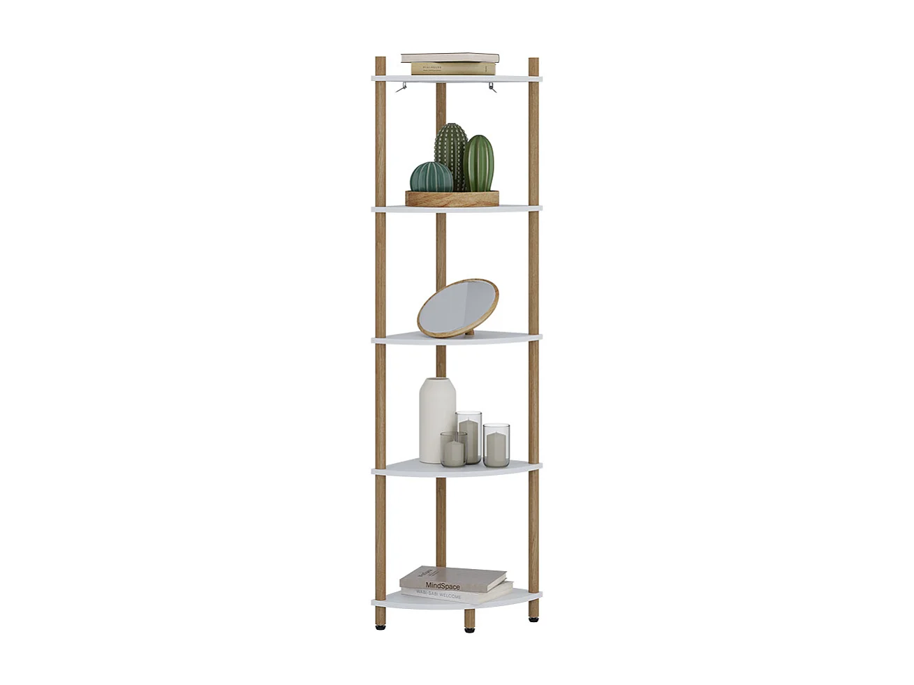 Étagère dangle blanc/pin 29x29x133 bivio