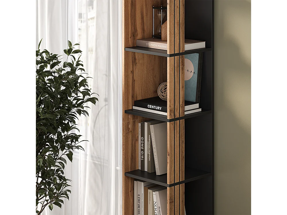 Półka na książki oak wotan 36x36x186.6 amber