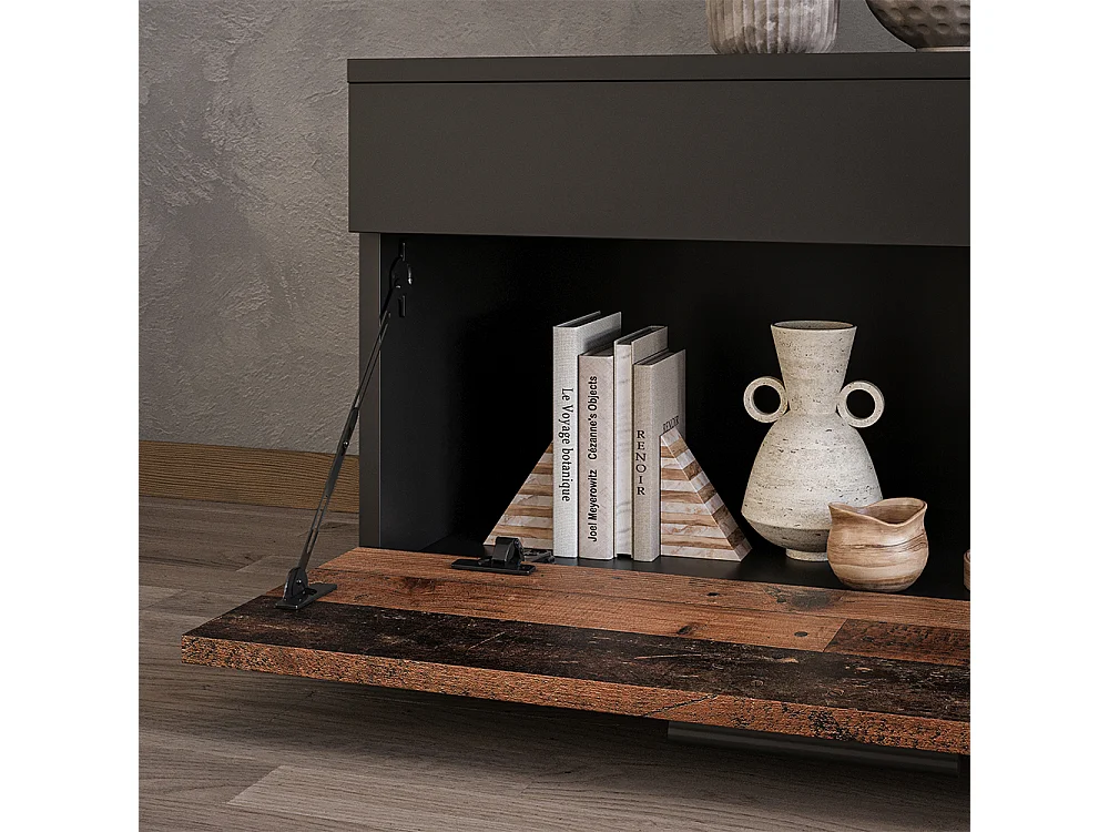 Wohnzimmerschrank schwarz/oldstyle 70.8x35.3x38.9 berno