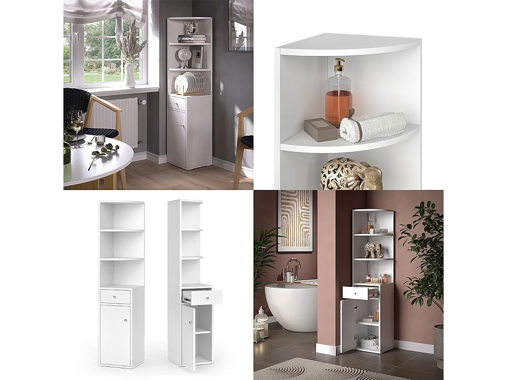 Étagère dangle blanc 30x30x135.5 larry