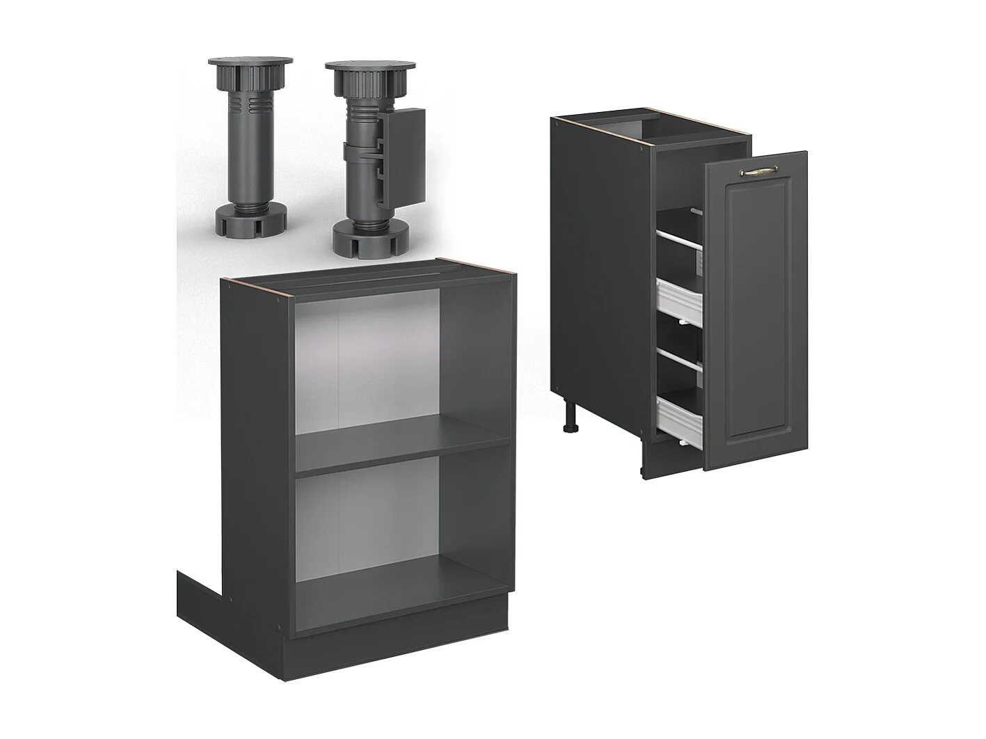 Kücheninsel anthrazit-gold landhaus 90x60x82 fame-line