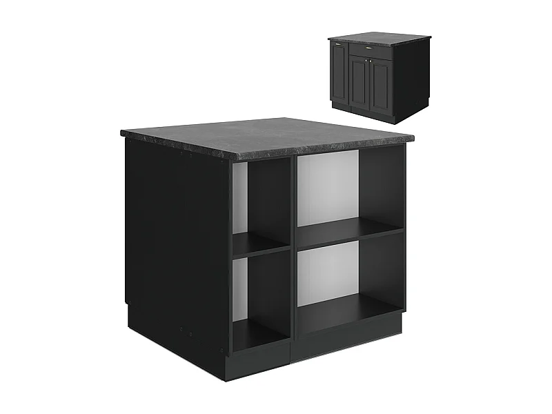 isola cucina landhaus antrazit-oro 90x60x82 fame-line