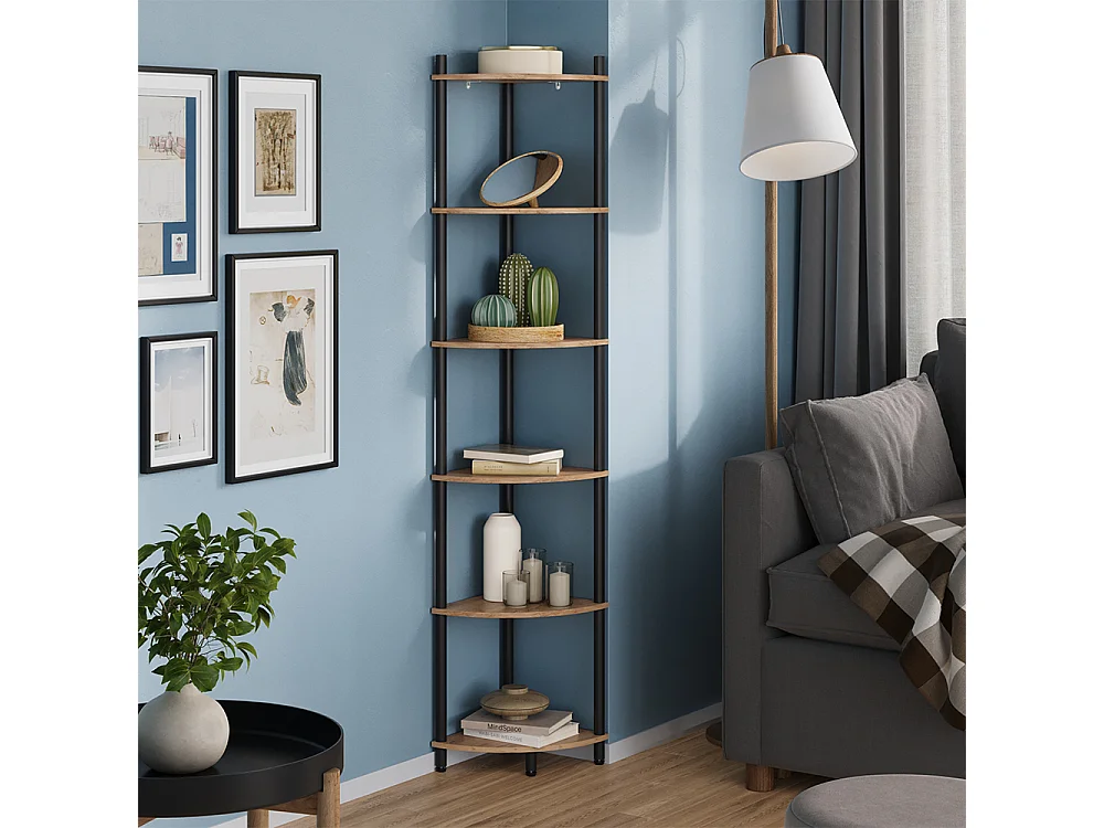Corner shelf gold power oak/anthracite 29x29x163.5 bivio