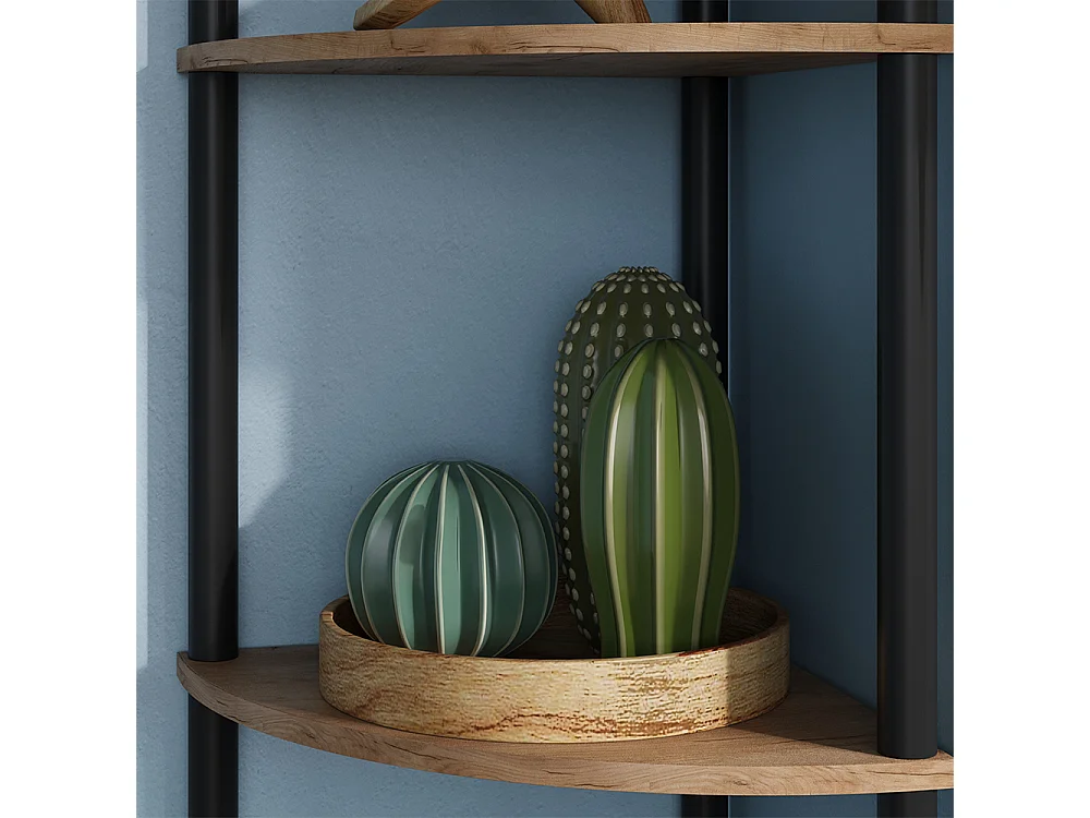 Corner shelf gold power oak/anthracite 29x29x163.5 bivio