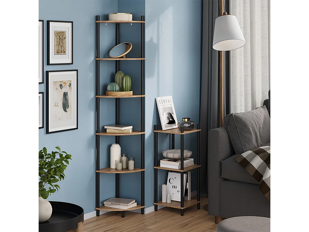 Corner shelf gold power oak/anthracite 29x29x163.5 bivio