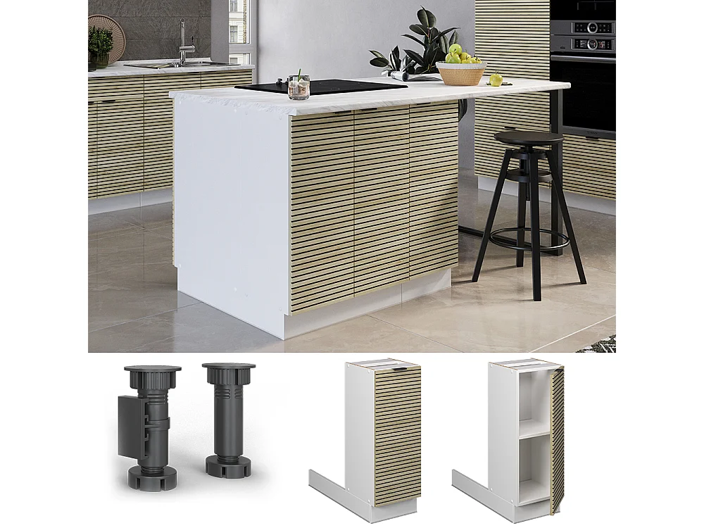 Kücheninsel eiche paneel 30x70x82 fame-line