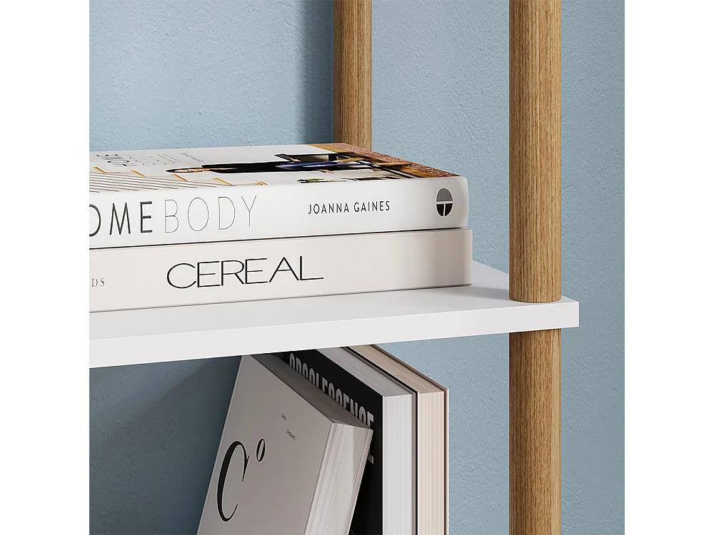 Eckregal weiß/kiefer 30x30x133 bivio