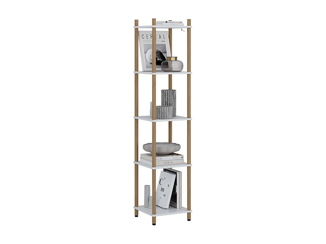 Étagère dangle blanc/pin 30x30x133 bivio