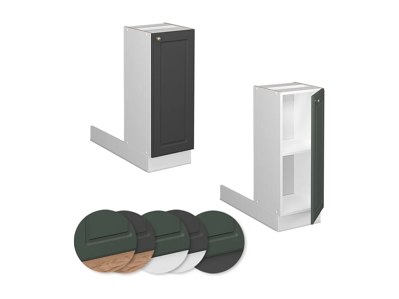 Kücheninsel anthrazit-gold landhaus 30x70x82 fame-line