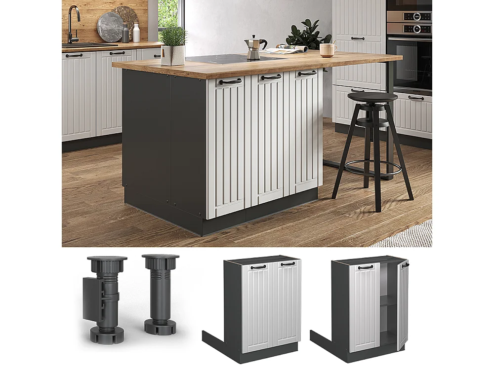 Kücheninsel weiß landhaus 60x70x82 fame-line