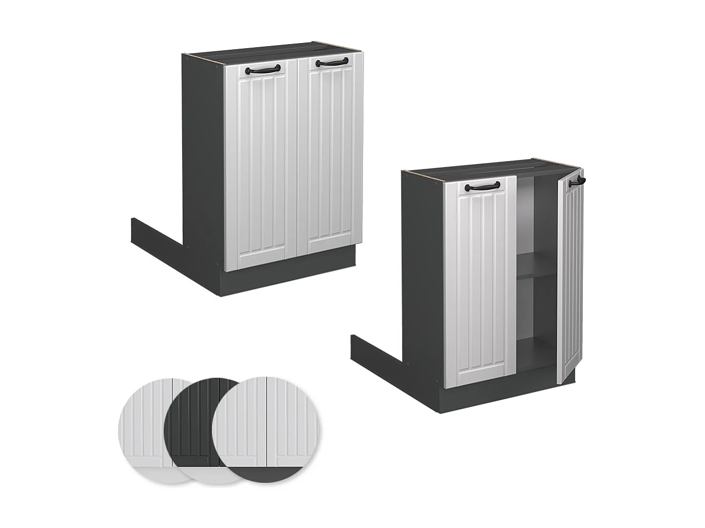 Îlot de cuisine blanc campagne 60x70x82 fame-line