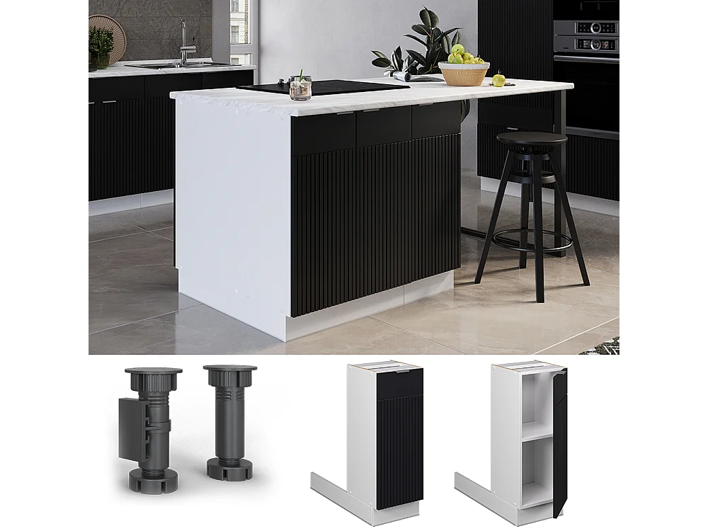 Regalinselunterschrank schwarz gestreift 30x70x82 fame-line