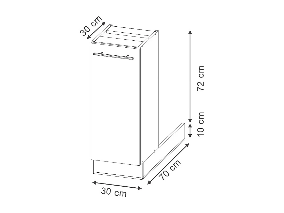 Regalinselunterschrank schwarz gestreift 30x70x82 fame-line