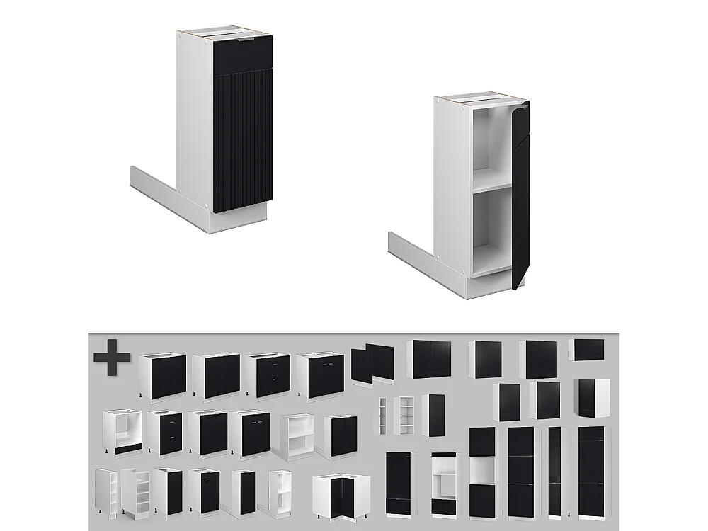 Regalinselunterschrank schwarz gestreift 30x70x82 fame-line