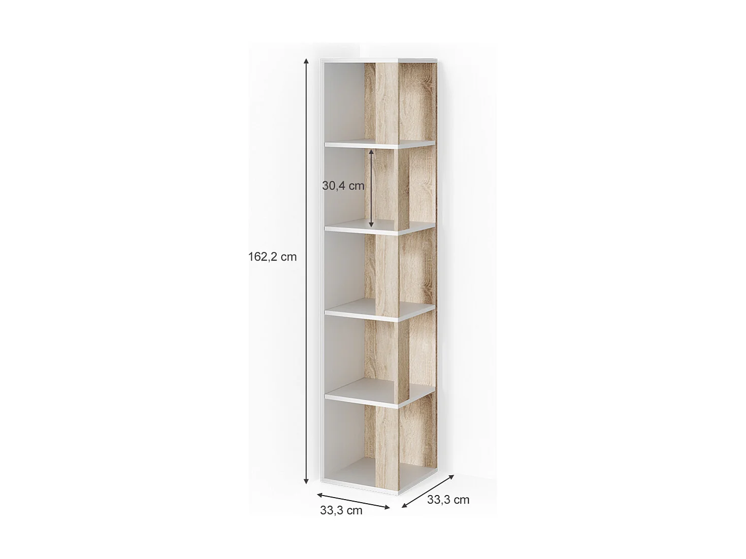 Corner shelf sonoma 33.3x33.3x162.2 lio