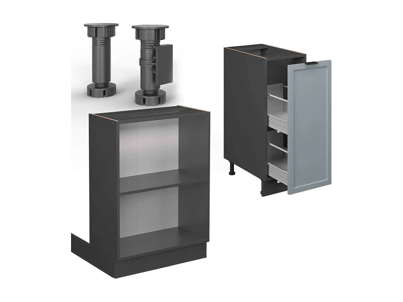 Kücheninsel hellblau-grau 90x60x82 fame-line