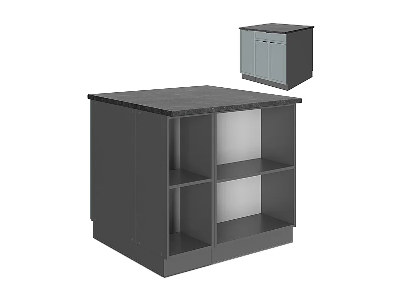 Wyspa kuchenna jasnoniebiesko-szary 90x60x82 fame-line