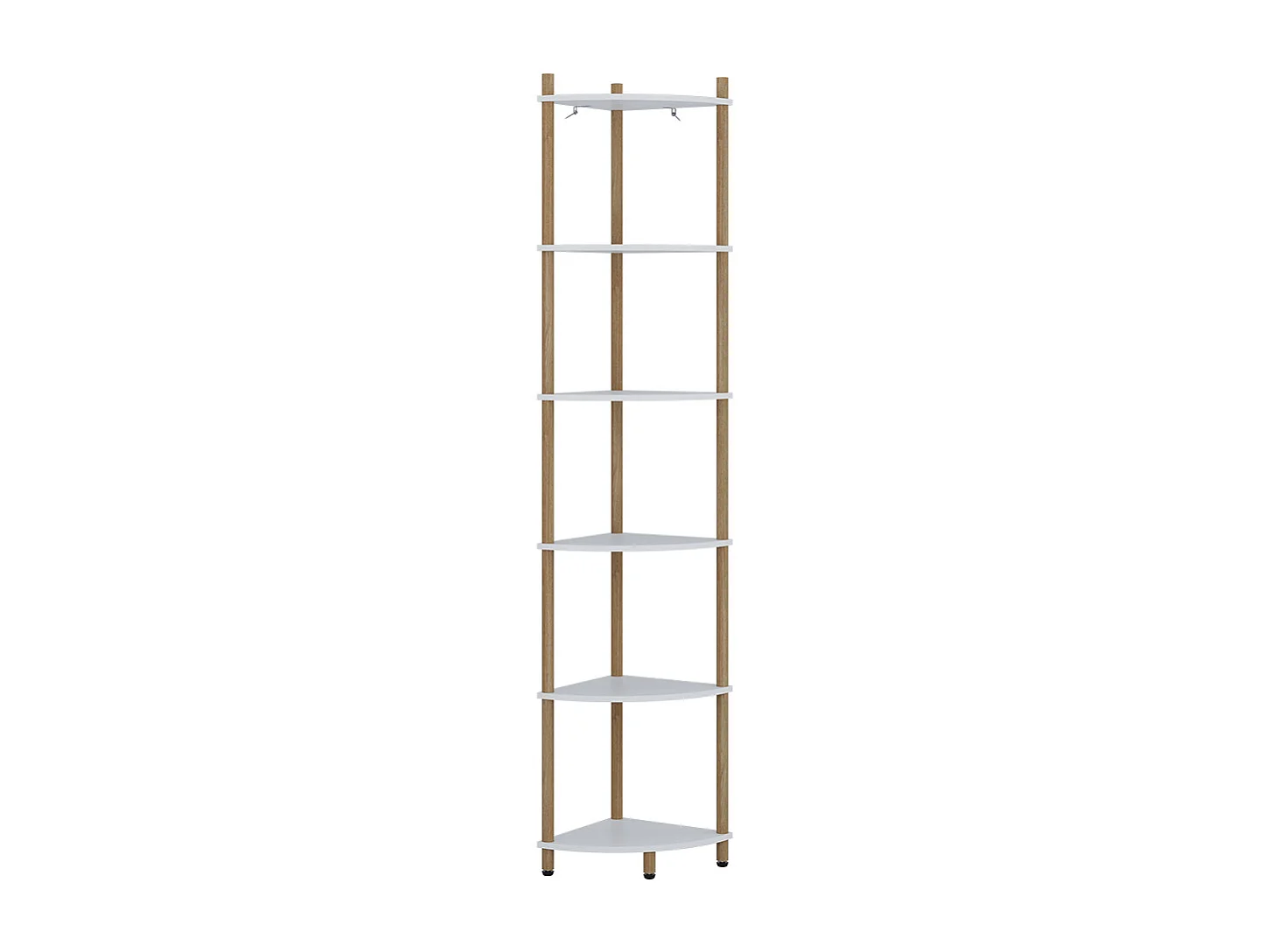 Corner shelf white/pine 29x29x163.5 bivio