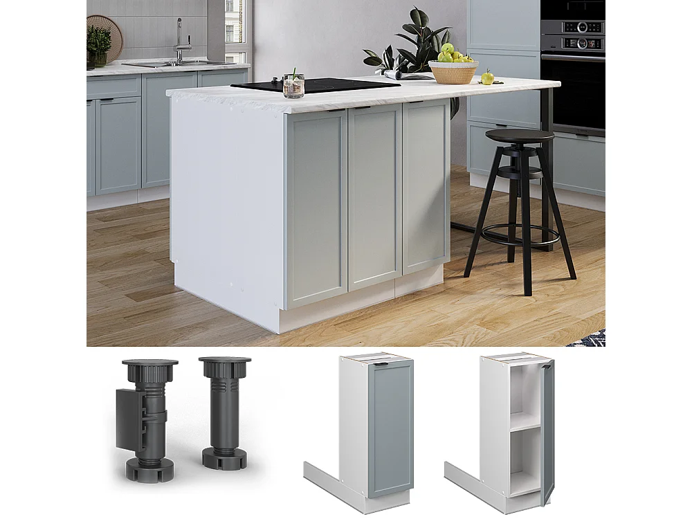 Isola cucina blu-grigio chiaro 30x70x82 fame-line