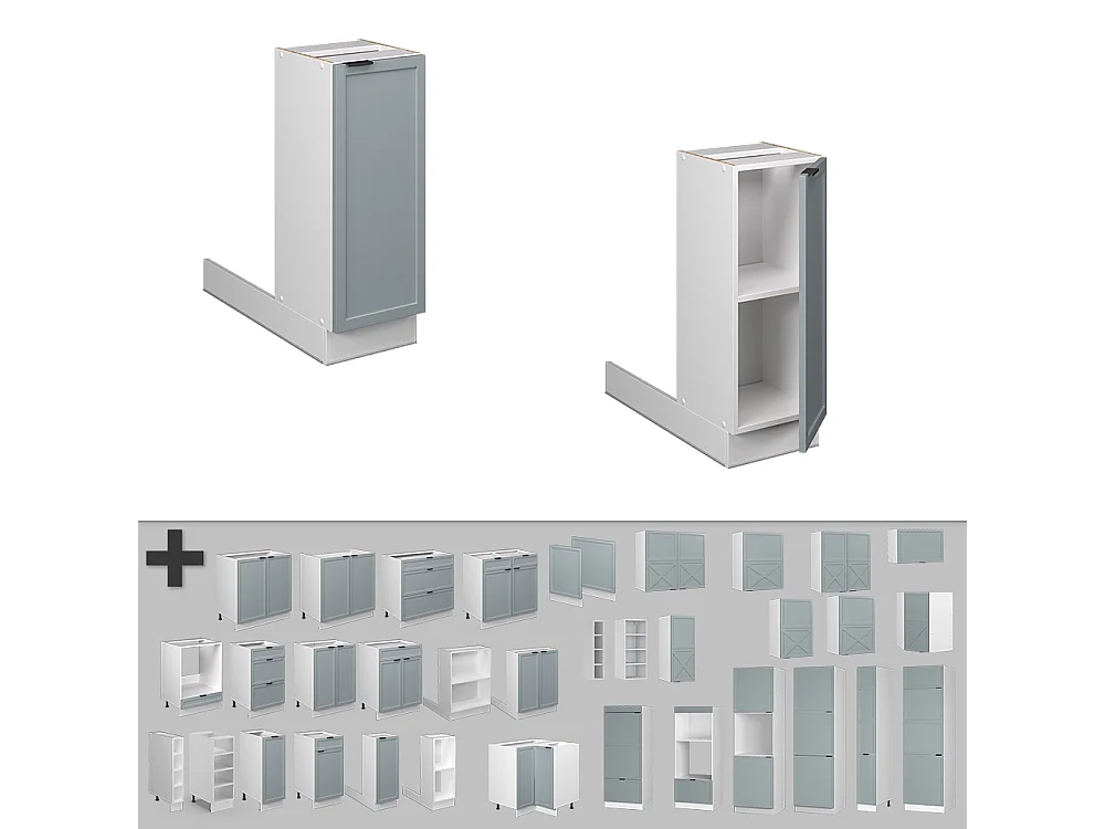 Isola cucina blu-grigio chiaro 30x70x82 fame-line