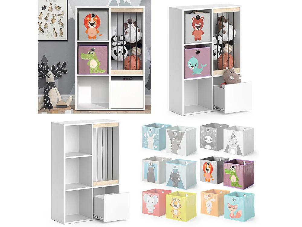 Libreria bambini bianco 29.2x72x107.8 luigi