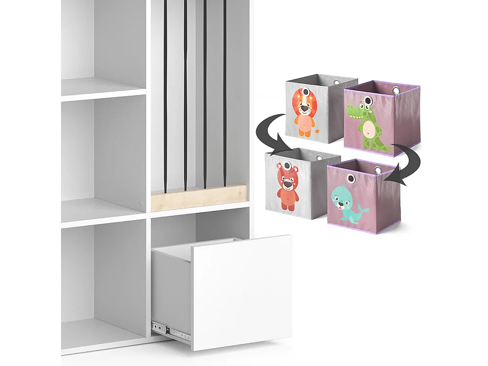 Bibliothèque enfant blanc 29.2x72x107.8 luigi