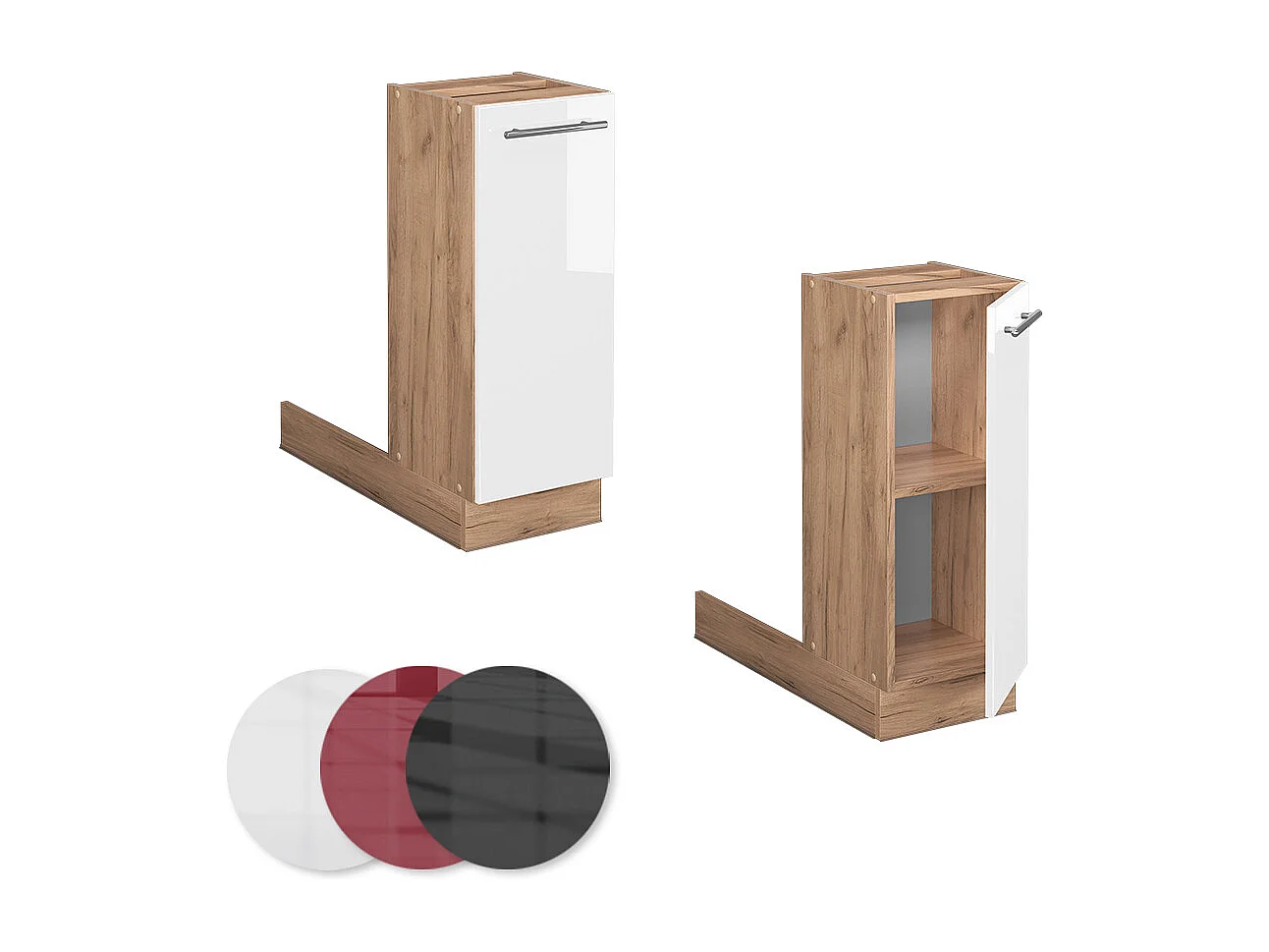 Îlot de cuisine blanc haute brillance 30x70x82 fame-line