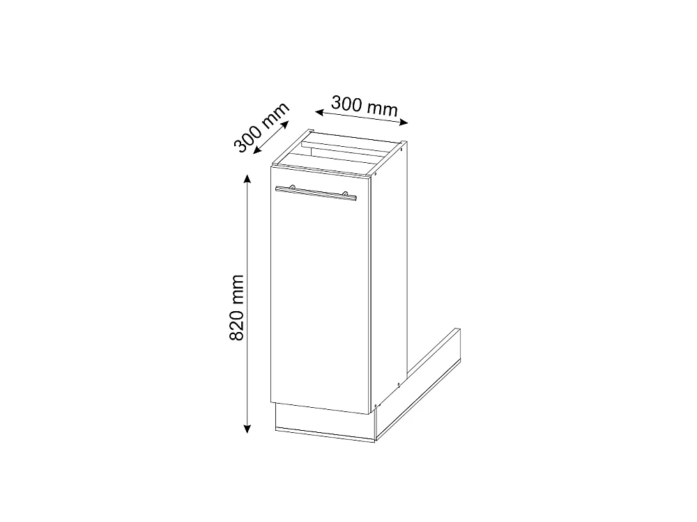 Îlot de cuisine blanc haute brillance 30x70x82 fame-line
