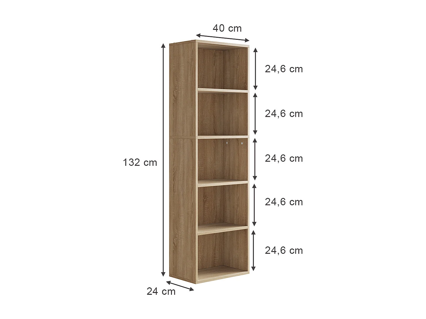Libreria sonoma 40x24x132 bob